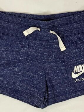 Nike Athletic Gym Shorts 728421 429 Blue Heather Girls Size Medium NEW